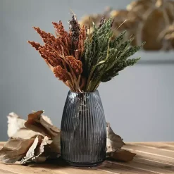 Clearance Round Ribbed Glass Vase Vases