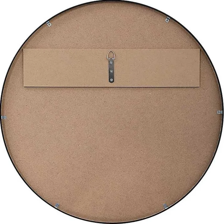 Kirklands Home Framed Mirrors|Round Simple Frame Medium Wall Mirror Black