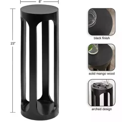 Kirklands Home Accent & End Tables|Round Wood Devon Accent Table Black