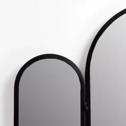 Kirklands Home Decorative Mirrors|Rounded Edge Trifold Wall Mirror Black