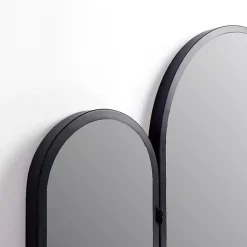Kirklands Home Decorative Mirrors|Rounded Edge Trifold Wall Mirror Black