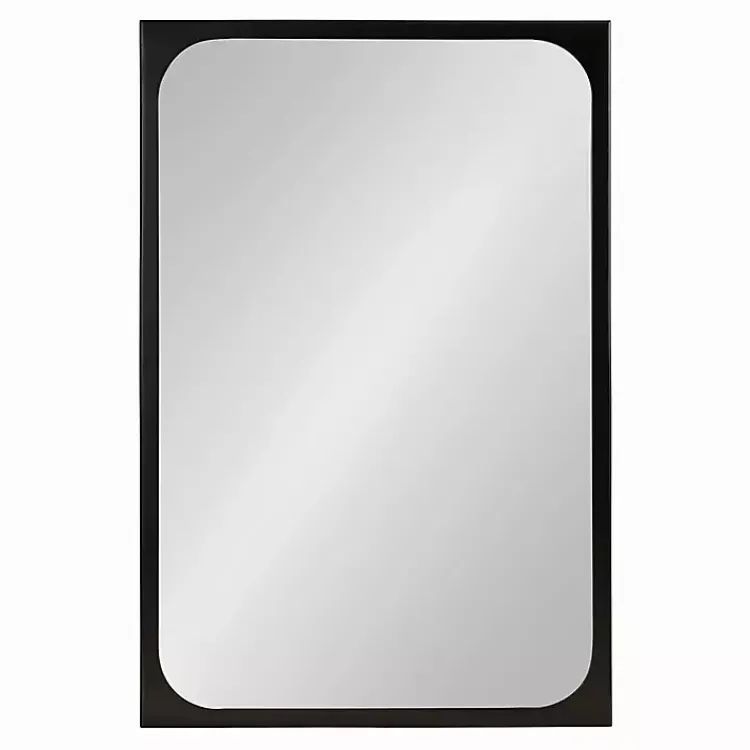 Kirklands Home Decorative Mirrors|Rounded Rectangle Wall Mirror Black