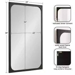 Kirklands Home Decorative Mirrors|Rounded Rectangle Wall Mirror Black