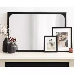 Kirklands Home Decorative Mirrors|Rounded Rectangle Wall Mirror Black