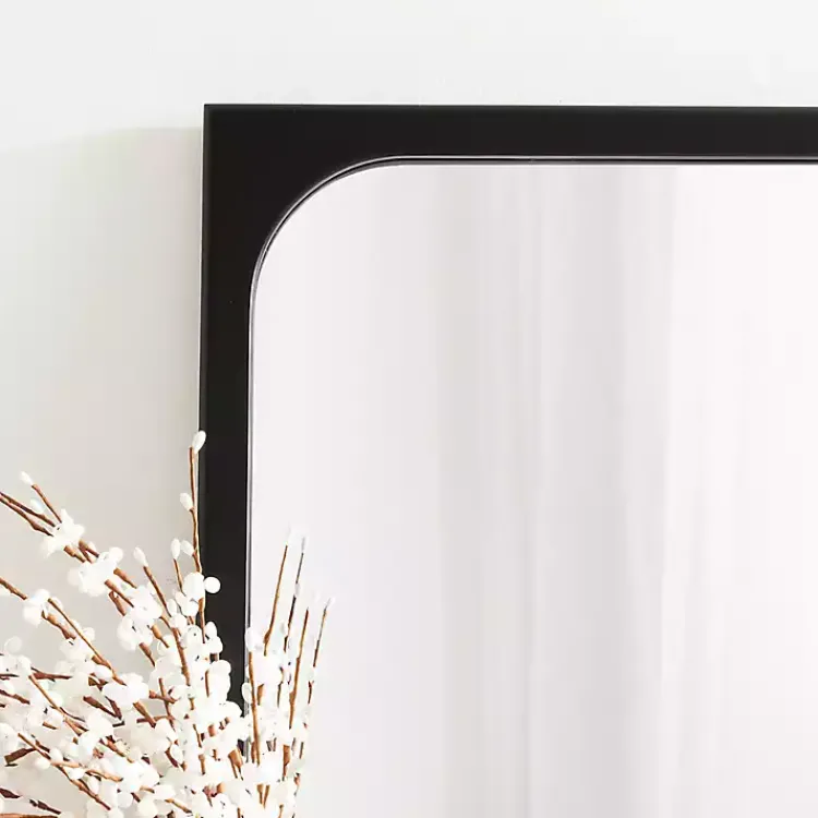 Kirklands Home Decorative Mirrors|Rounded Rectangle Wall Mirror Black