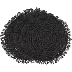 Kirklands Home Table Linens|Rustic Raffia Placemats, Set of 4 Black
