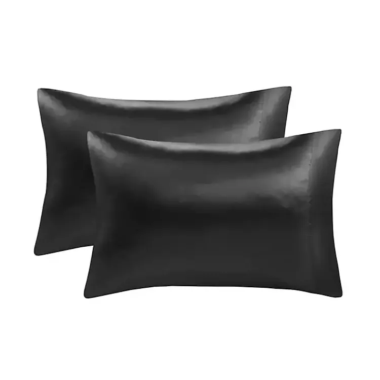 Kirklands Home Bed Sheets|Satin Standard 2-pc. Pillow Case Set Black
