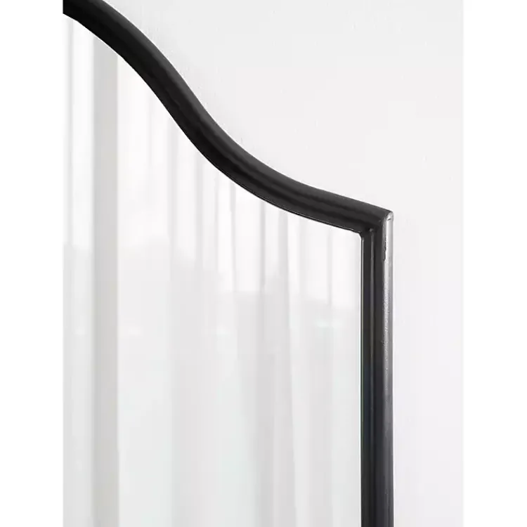 Kirklands Home Decorative Mirrors|Scalloped Arch Fellows Wall Mirror Black