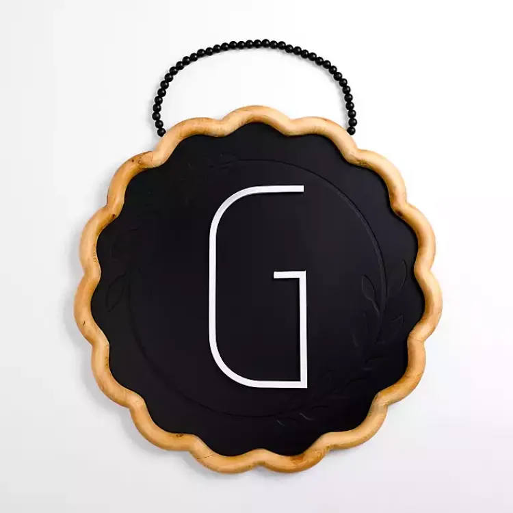 Kirklands Home Monogram Wall Decor|Black Scalloped Monogram G Wall Plaque