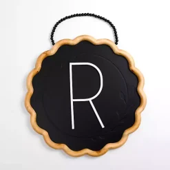Kirklands Home Monogram Wall Decor|Black Scalloped Monogram R Wall Plaque