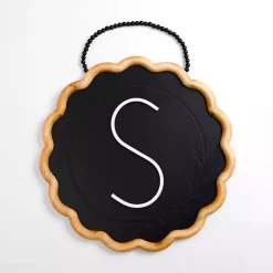 Kirklands Home Monogram Wall Decor|Black Scalloped Monogram S Wall Plaque