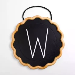 Kirklands Home Monogram Wall Decor|Black Scalloped Monogram W Wall Plaque