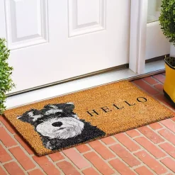 Kirklands Home Doormats|Black Schnauzer Hello Doormat