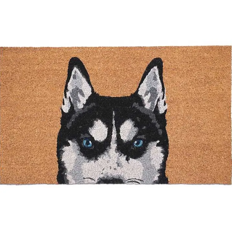 Kirklands Home Doormats|Black Siberian Husky Doormat