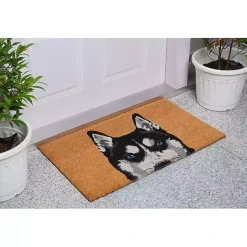 Kirklands Home Doormats|Black Siberian Husky Doormat