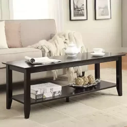 Kirklands Home Coffee Tables|Simple Rectangular Coffee Table Black