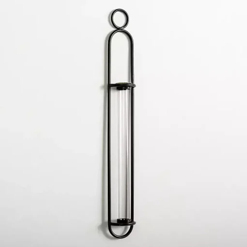 Kirklands Home Wall Storage|Black Singular Glass Wall Budvase