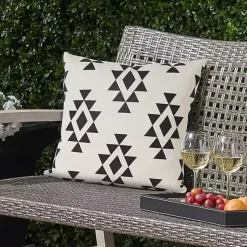 Kirklands Home Outdoor Cushions & Pillows|Black Southwestern Geometric Outdoor Pillow
