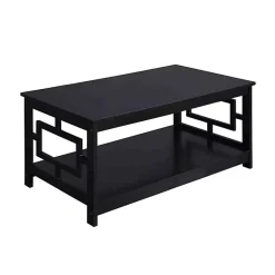 Kirklands Home Coffee Tables|Square Cut-Out Sides Coffee Table Black