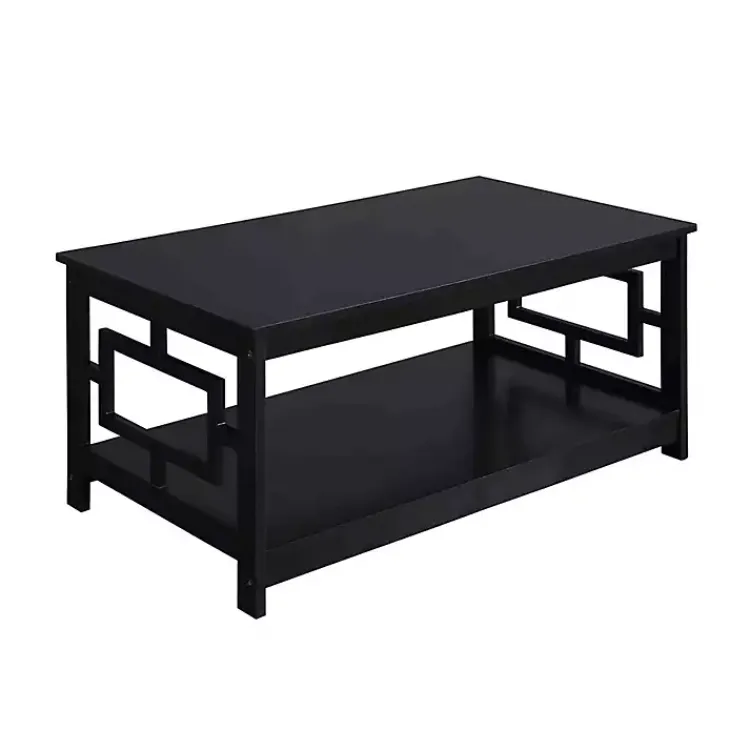 Kirklands Home Coffee Tables|Square Cut-Out Sides Coffee Table Black