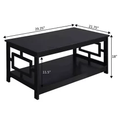 Kirklands Home Coffee Tables|Square Cut-Out Sides Coffee Table Black