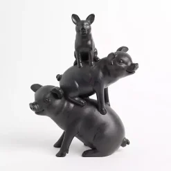 Discount Stacked Pigs Figurine Statues & Figurines