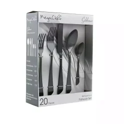 Kirklands Home Flatware & Cutlery|Stainless Steel Gibbous 20-pc. Flatware Set Black
