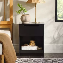 Kirklands Home Nightstands|Stanley Single Drawer Nightstand Black