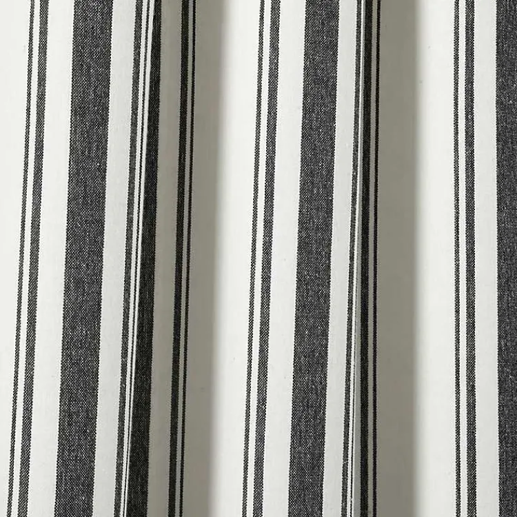 Kirklands Home Curtains & Drapes|Stripe Farmhouse Curtain Panel Set, 95 in. Black