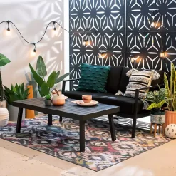 Kirklands Home Outdoor Seating|Sunbrella Cushions Holland Outdoor Loveseat Black