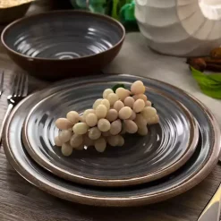 Kirklands Home Dinnerware|Black Swirl Melamine 12-pc. Dinnerware Set