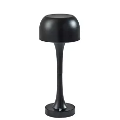 Kirklands Home Outdoor Lighting|Tapered Dome Frosted Light Cordless Lamp Black