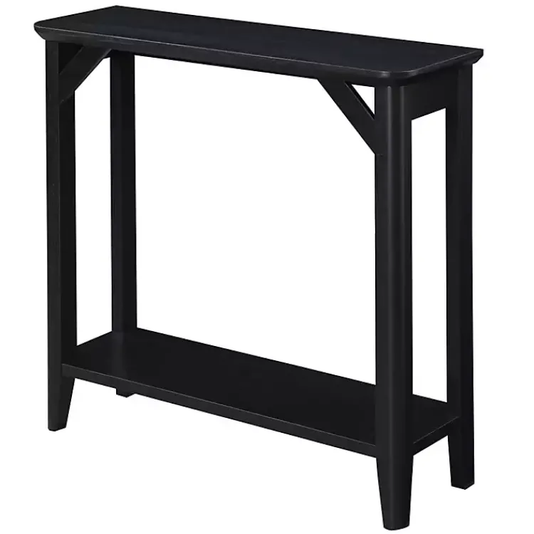 Kirklands Home Console Tables|Tapered Legs Rustic Console Table Black