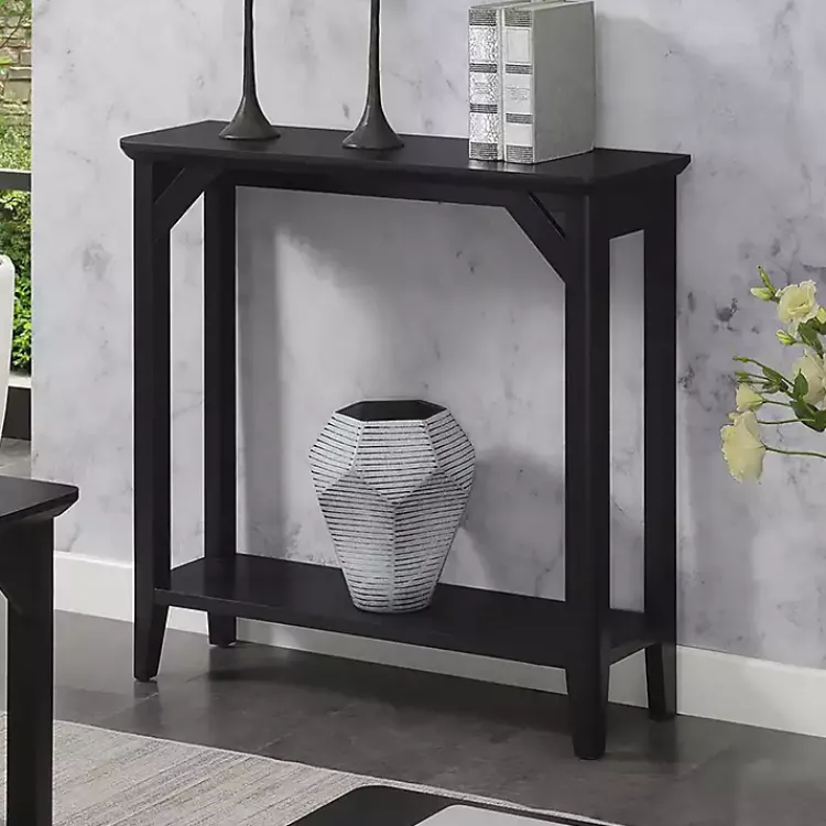 Kirklands Home Console Tables|Tapered Legs Rustic Console Table Black