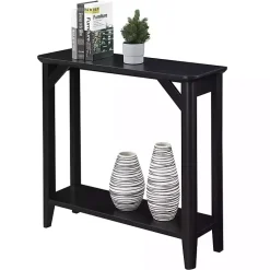 Kirklands Home Console Tables|Tapered Legs Rustic Console Table Black