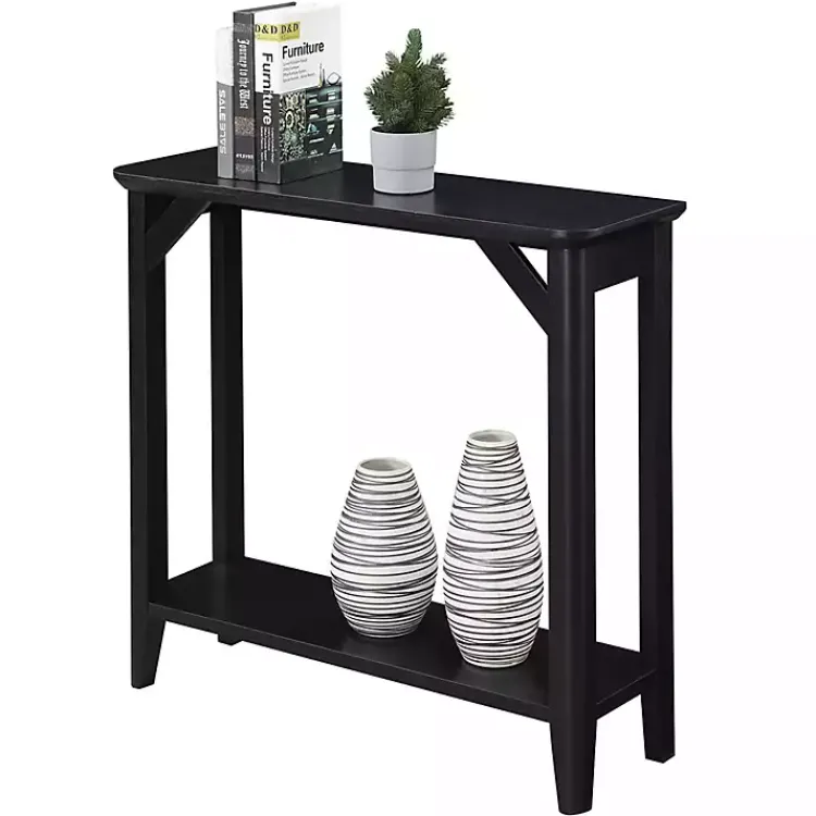 Kirklands Home Console Tables|Tapered Legs Rustic Console Table Black