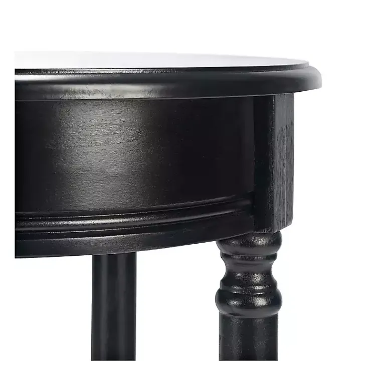Kirklands Home Accent & End Tables|Tegan Round Accent Table Black