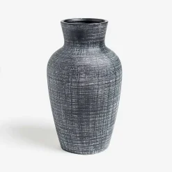 New Textured Stoneware Vase, 13 in. Vases