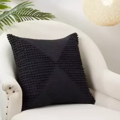 Hot Textured Woven Diamond Throw Pillow Pillows