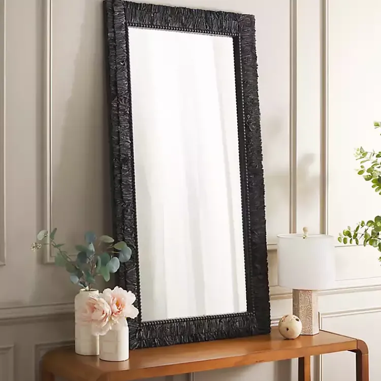Kirklands Home Decorative Mirrors|Textured Zoelle Wall Mirror Black