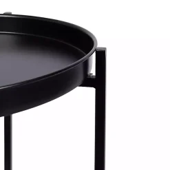 Kirklands Home Accent & End Tables|2-Tier Foldable Cienna Accent Table Black