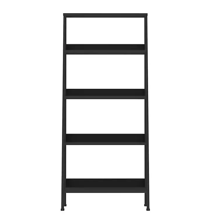 Kirklands Home Office Furniture|4-Tier Ladder Bookshelf Black