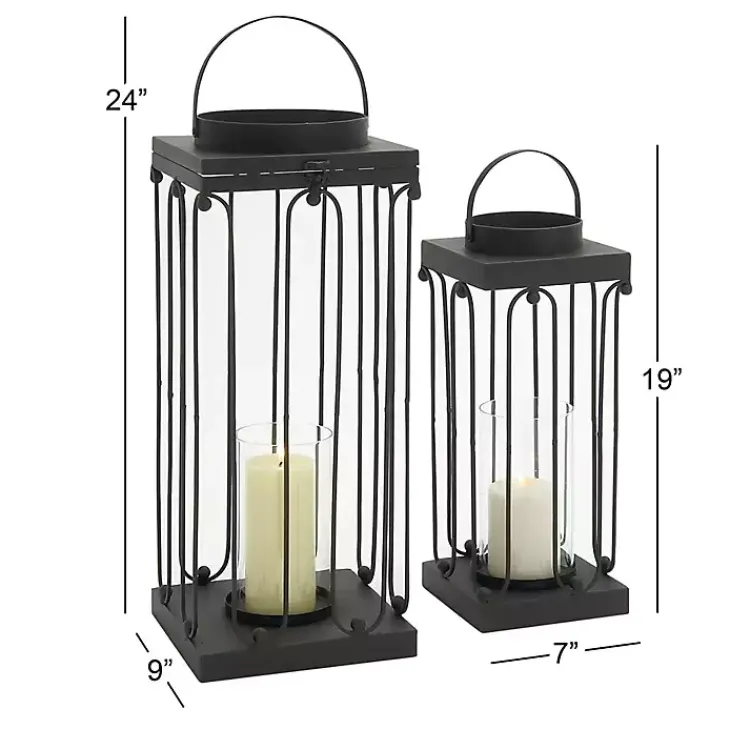 New Tin Open Frame Lanterns, Set of 2 Lanterns