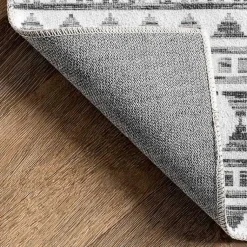 Kirklands Home Area Rugs|Black Tribal Geometric Washable Area Rug, 8x10