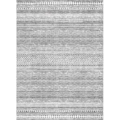 Kirklands Home Area Rugs|Black Tribal Geometric Washable Area Rug, 5x8