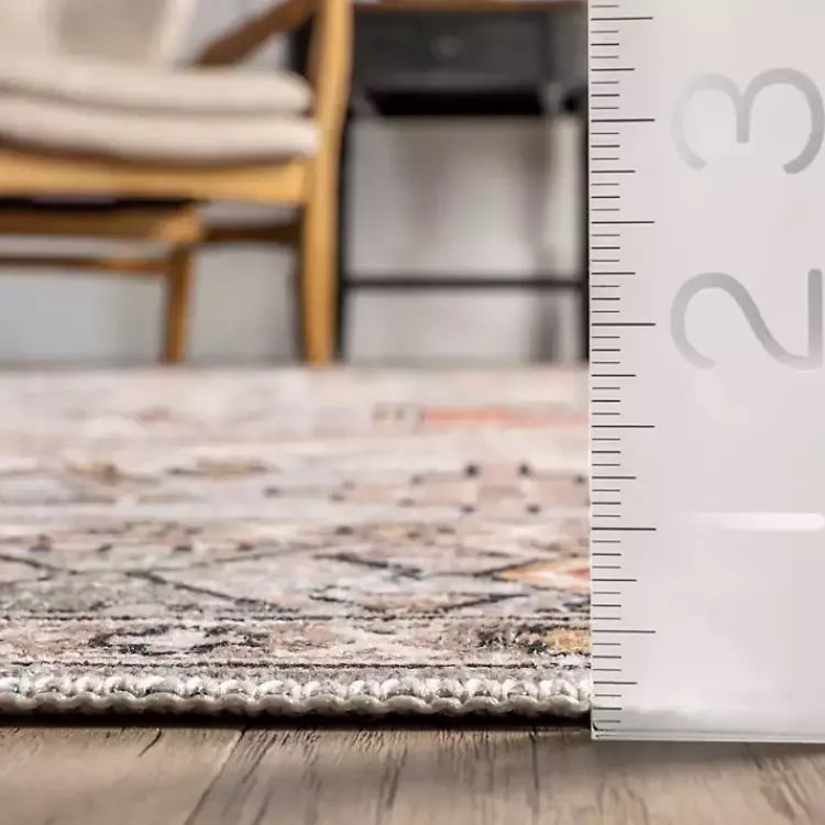 Kirklands Home Area Rugs|Black Tribal Motif Washable Area Rug, 5x8