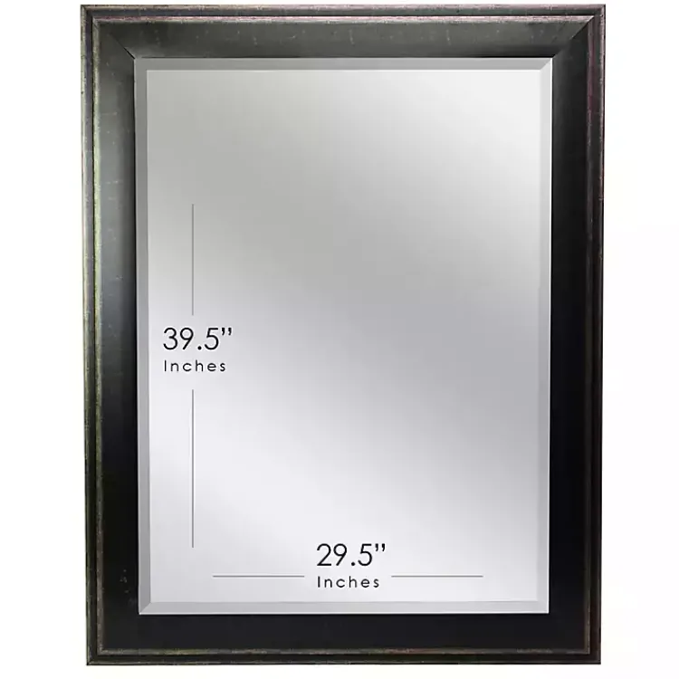 Kirklands Home Framed Mirrors|Black Two Step Beveled Frame Vanity Mirror