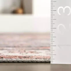 Kirklands Home Area Rugs|Black Vintage Motif Washable Area Rug, 5x8