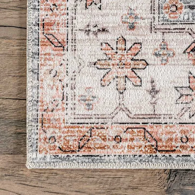 Kirklands Home Area Rugs|Black Vintage Motif Washable Area Rug, 5x8