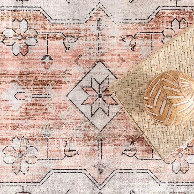 Kirklands Home Area Rugs|Black Vintage Motif Washable Area Rug, 5x8